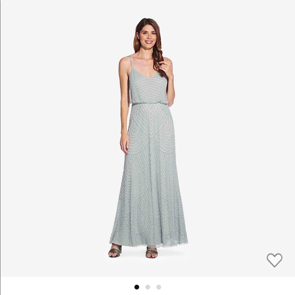 Audrianna Papell Art Deco Beaded Blouson Gown